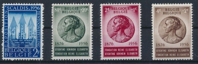 BELGIA 1956 - ANIVERSARE , REGIAN ELISABETA SERIE COMPLETA ,NESTAMPILATA foto