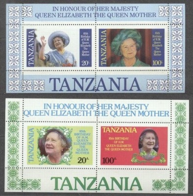 Tanzania 1985 Queen Elizabeth, 2 perf. sheet, MNH S.061 foto