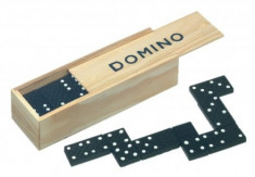 Joc educativ Domino cutie din lemn cu capac 28 de piese foto