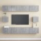 Gossi set de dulapuri tv, 6 piese, gri beton, lemn prelucrat
