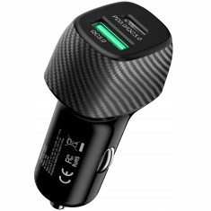 Innostyle Power On &Icirc;ncărcător Auto Puternic Și Rapid Pentru Telefon 2X Usb Usb-C 38W Negru