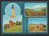 CPIB 21950 - CARTE POSTALA - ZLATNA, BUSTUL PETRU DOBRA, IZV. AMPOIULUI, LICEU
