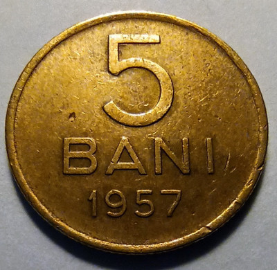 Monedă 5 bani 1957 foto