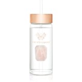 Crystallove Amethyst Straw Water Bottle sticlă pentru apă cu pai Rose 400 ml