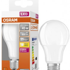 Bec LED Osram Classic A60, E27, 12-36V AC/DC, 6.5W (45W), 600 lm, lumina calda