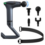 Cumpara ieftin Aparat pentru Masaj Profesional Tip Pistol, 4 Capete Interschimbabile, Banda de Vibratie, Maner Prelungitor, 12 Viteze, 3300 rpm, Ecran LCD, pentru Sp