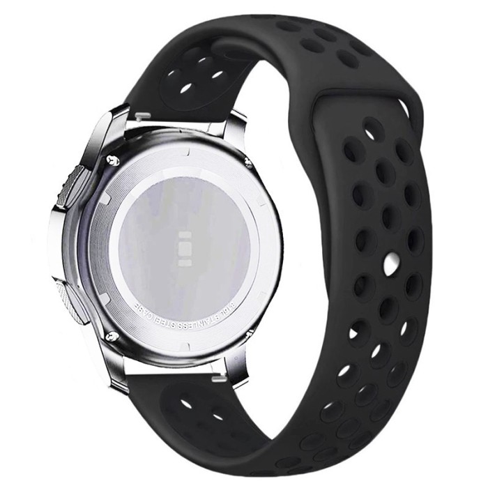Curea silicon compatibila Samsung Gear S3, telescoape Quick Release, 22mm, Negru