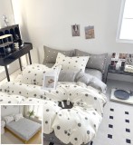 Cumpara ieftin Lenjerie Pat Bumbac Gri cu Elastic 6 Piese 180x200 cm Taylor Sx092 Cearceaf Husa Pilota Fete Perna