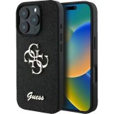 Guess Husa Fixed Glitter 4G Metal Logo iPhone 16 Pro Max Negru