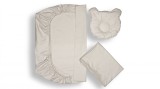 Set lenjerie patut + pernuta pentru formarea capului bebelusului SomnArt, bumbac egiptean, 60x120 cm, Gri deschis Relax KipRoom