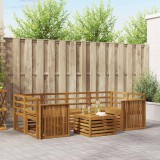 vidaXL Set canapele exterior 7 piese lemn masiv acacia natural usor intretinut
