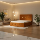 Pat Tapitat Rhea Caramiziu Catifea Premium ✔Calitate premium