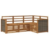 vidaXL Seturi de canapele 4 pcs Lemn Solid de Acacia 3384285