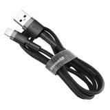 Cumpara ieftin Cablu Baseus USB-A la Lightning, 2.4A, Cafule Series, 1m, Negru-Gri