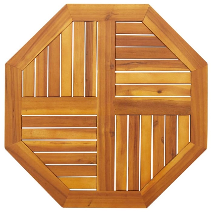 Blat de masă, 70x70x2 cm, octogonal, lemn masiv acacia