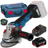 Bosch GWS 18V-10 SC + GBA + GAL 1880 CV - Polizor unghiular 150 mm valiza speciala accesorii + Set acumulator si incarcator Li-Ion 18 V 5 Ah