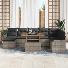 vidaXL Set de canapele pentru grădină 9 pcs Gri Rattan poli 3358232 foto