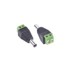 Set 4 Mufa / Conector alimentare tata 5.5x2.1 cu borne prindere, 12V DC , Active, pentru camere supraveghere cctv, negru