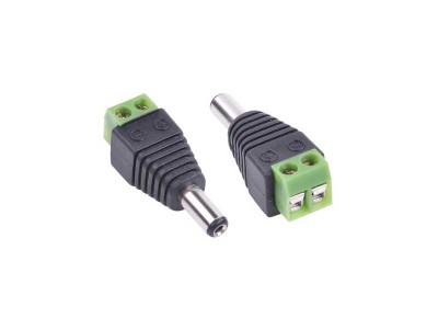 Set 4 Mufa / Conector alimentare tata 5.5x2.1 cu borne prindere, 12V DC , Active, pentru camere supraveghere cctv, negru foto