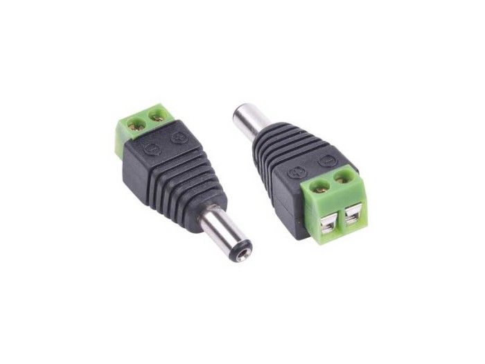 Set 4 Mufa / Conector alimentare tata 5.5x2.1 cu borne prindere, 12V DC , Active, pentru camere supraveghere cctv, negru