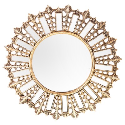 Oglinda aurie din cristal cu rama halou LUP150 foto