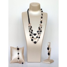 Set Diva din agat negru și perle