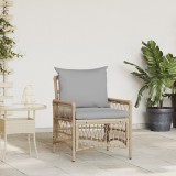 vidaXL Scaun de grădină cu perne Bej 60x70x78 cm Ratan sintetic