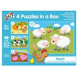 Set 4 puzzle-uri Animale de la ferma (4, 6, 8, 12 piese) PlayLearn Toys, Galt