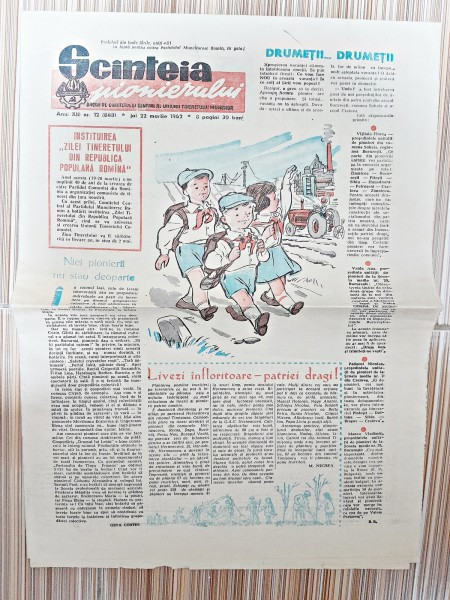 Ziarul Scanteia pionierului din 22 martie 1962