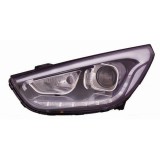 Far Hyundai Ix35 (Lm), 09.2013-2015, partea Stanga, cu lumina timp de zi tip LED; HiR2+PY21W; electric; fara motor, Depo