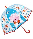 Umbrelă Manuală pentru Copii Campană Peppa Pig - George Transparentă 2 Culori