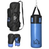 HOMCOM Set Sac de Box cu Mănuși, C&acirc;rlige și Geantă de Transport, &Oslash;25x102 cm, Albastru | Aosom Romania