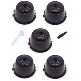 Set 5 Capsule cafea, reutilizabila, reincarcabila, compatibil Dolce Gusto, negru, cu periuta si lingurita