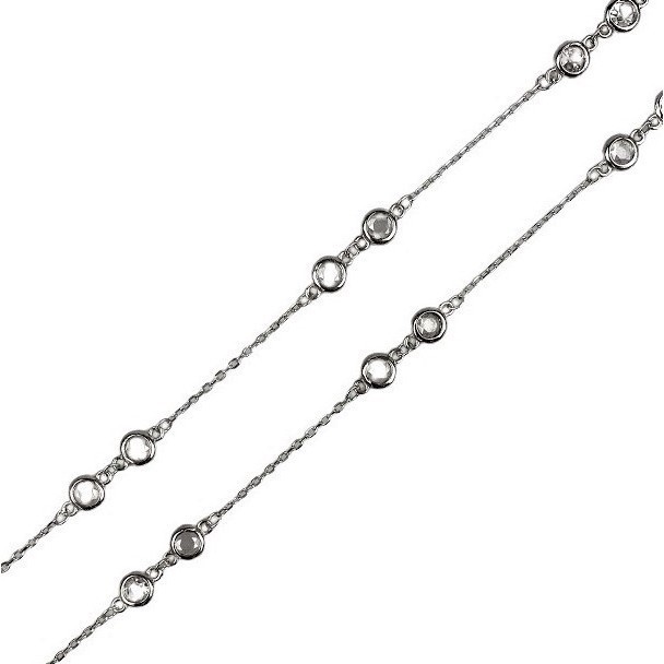 Colier argint 925 cu pietre, reglabil, 40+6 cm
