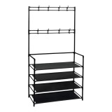 Cumpara ieftin Cuier cu suport pentru pantofi negru Taras 80x28x158 cm