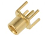 Conector MCX soclu mamă 50&Omega; THT PTFE aurit pentru PCB