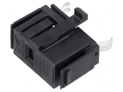Clemă siguranţe cilindrice 5x20mm clichet neagră foto