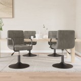 vidaXL Scaune de masă pivotante, 4 buc., gri deschis, catifea 3087919