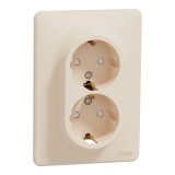 Priza dubla schuko cu protectie copii 16A Schneider Sedna bej SDD312221