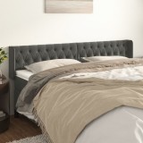 vidaXL Tăblie de pat cu aripioare gri &icirc;nchis 203x16x78/88 cm catifea