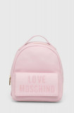 Love Moschino rucsac femei, culoarea roz, mic, cu imprimeu