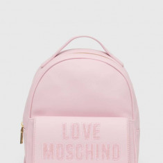 Love Moschino rucsac femei, culoarea roz, mic, cu imprimeu