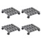 Carucioare pentru plante, 4 buc., gri, 30x30x7,5 cm, WPC