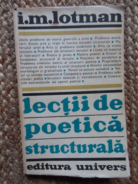 Lecții de poetică structurală, I. M. Lotman