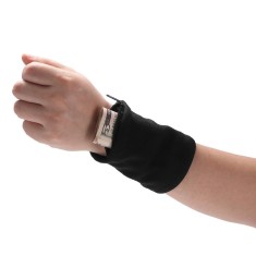 Banderola pentru &Atilde;ncheietura mainii, flippy, suport carduri si chei, multifunctional, cu fermoar, impermeabil, confortabil, negru