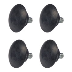 Picior pentru mobila &Oslash; 36 mm, filet M6 x 12 mm, negru, 4 buc / set