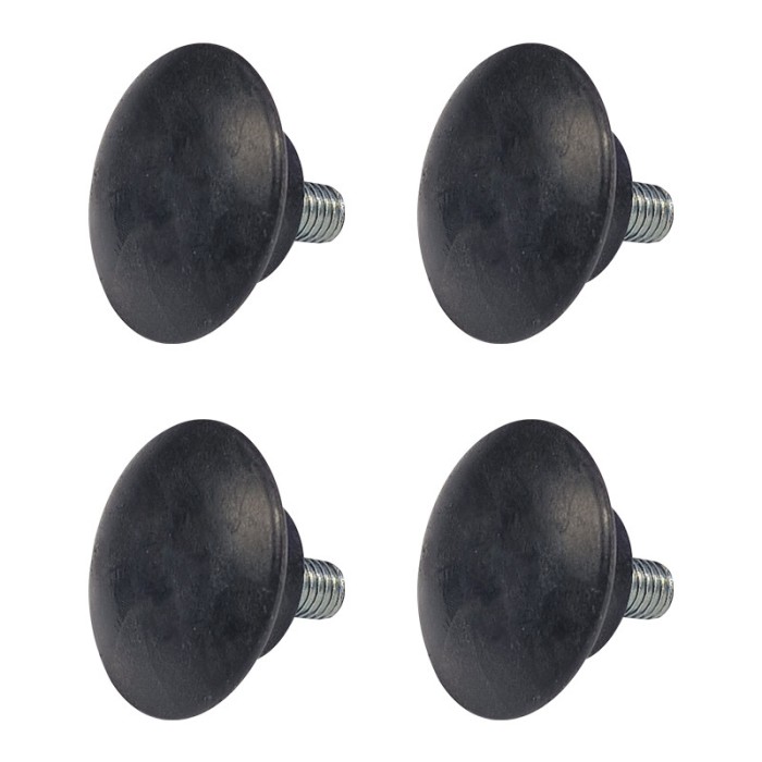 Picior pentru mobila &Oslash; 36 mm, filet M6 x 12 mm, negru, 4 buc / set
