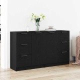 VidaXL Mese laterale 2 buc Negru Stejar 60x30x70 cm Lemn prelucrat