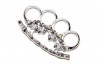 Rozeta Box Pumnal Ideallstore Argintiu Otel Craniu Autoaparare 12cm x 7cm x 1cm