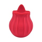 Stimulator clitoris LOVING JOY Rose, cu funcție de simulare sex oral, 10 funcții de vibrație, &icirc;n formă de trandafir, roșu